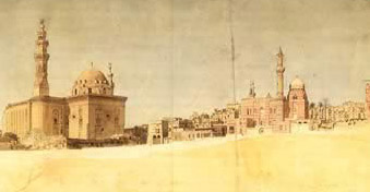 Nicolas Jacques Conte, Cairo, view of Sultan Hasan's mosque, 1798-1801