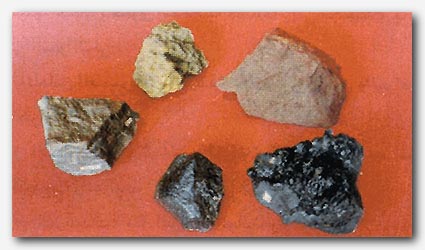 Collection of specimens that illustrate the physical properties of minerals 