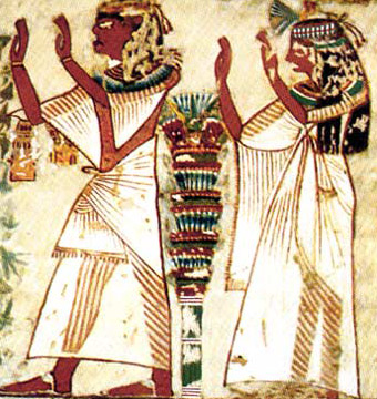Nefersekheru and his wife in a posture of worship
