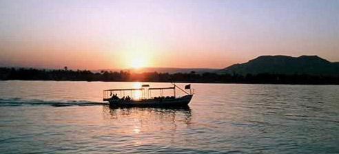 Nile Boat at Sunset